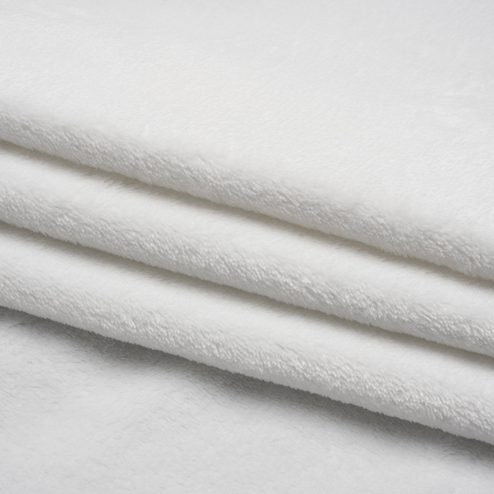 Double Faced Minky Fleece - White - Avery Collection - Folded Double Faced Minky Fleece - White - Avery Collection - Folded