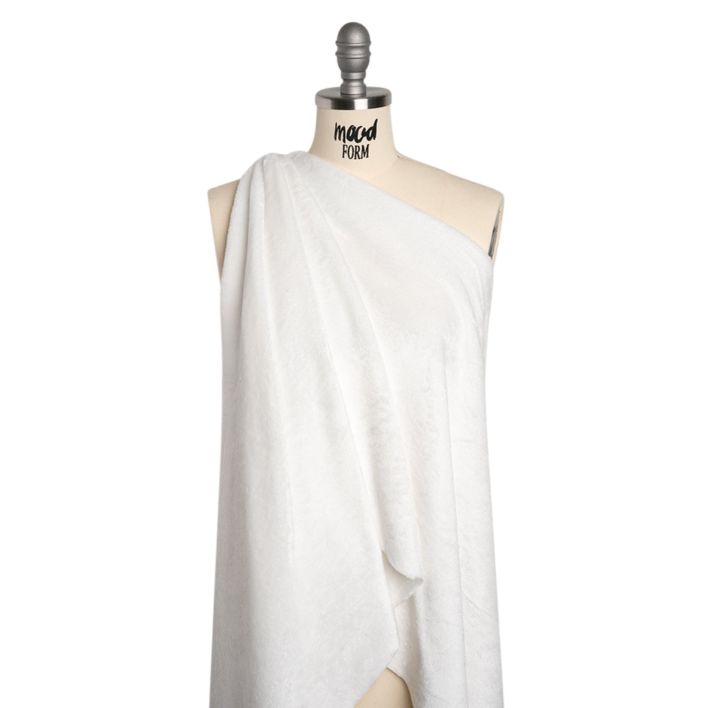 Double Faced Minky Fleece - White - Avery Collection - Drape Double Faced Minky Fleece - White - Avery Collection - Drape