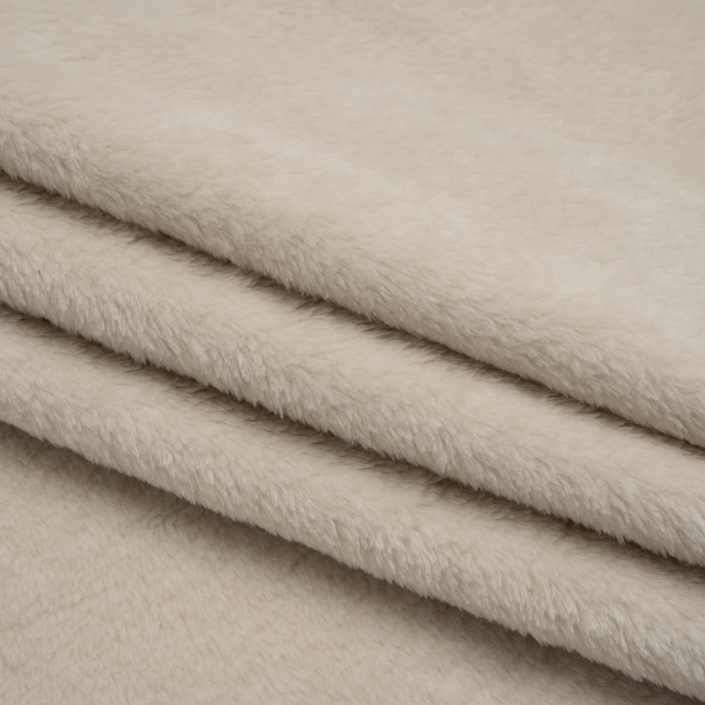 Double Faced Minky Fleece - Eggshell - Avery Collection - Folded Double Faced Minky Fleece - Eggshell - Avery Collection - Folded