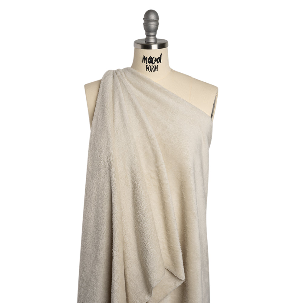 Double Faced Minky Fleece - Eggshell - Avery Collection - Drape Double Faced Minky Fleece - Eggshell - Avery Collection - Drape