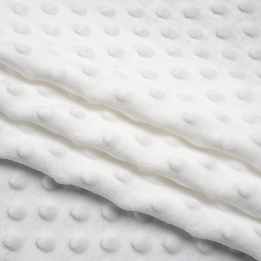 Dotted Minky - White Textured Polka Dots Dotted Minky - White Textured Polka Dots
