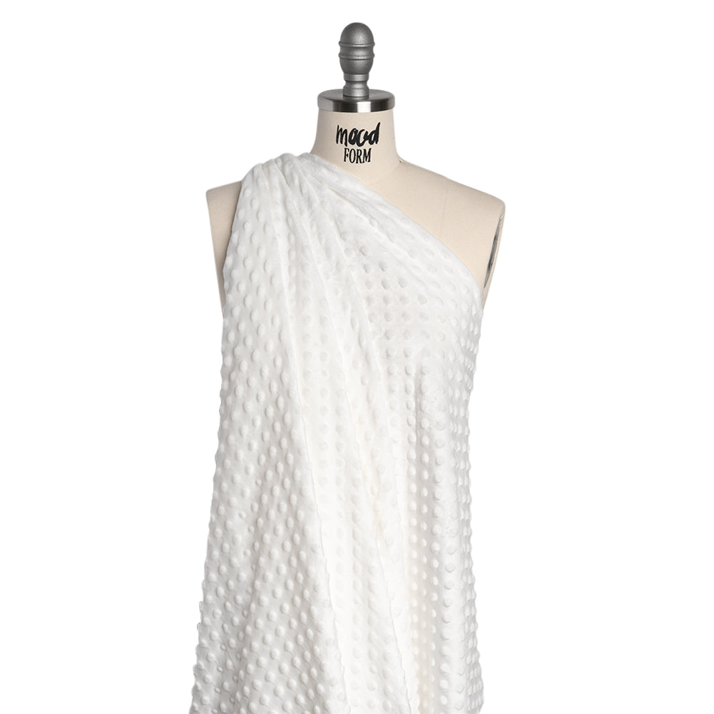 Dotted Minky - White Textured Polka Dots Dotted Minky - White Textured Polka Dots