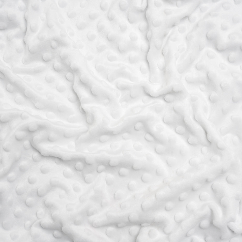 Dotted Minky - White Textured Polka Dots Dotted Minky - White Textured Polka Dots