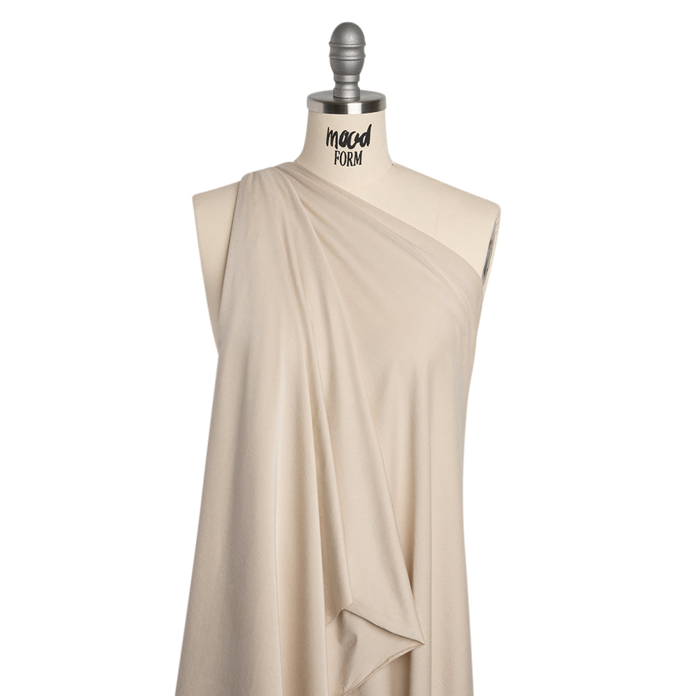 Stretch Bamboo Jersey - Pale Beige - Willow Collection - Drape Stretch Bamboo Jersey - Pale Beige - Willow Collection - Drape