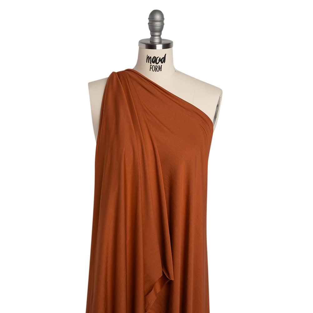 Stretch Bamboo Jersey - Burnt Orange - Willow Collection - Drape Stretch Bamboo Jersey - Burnt Orange - Willow Collection - Drape