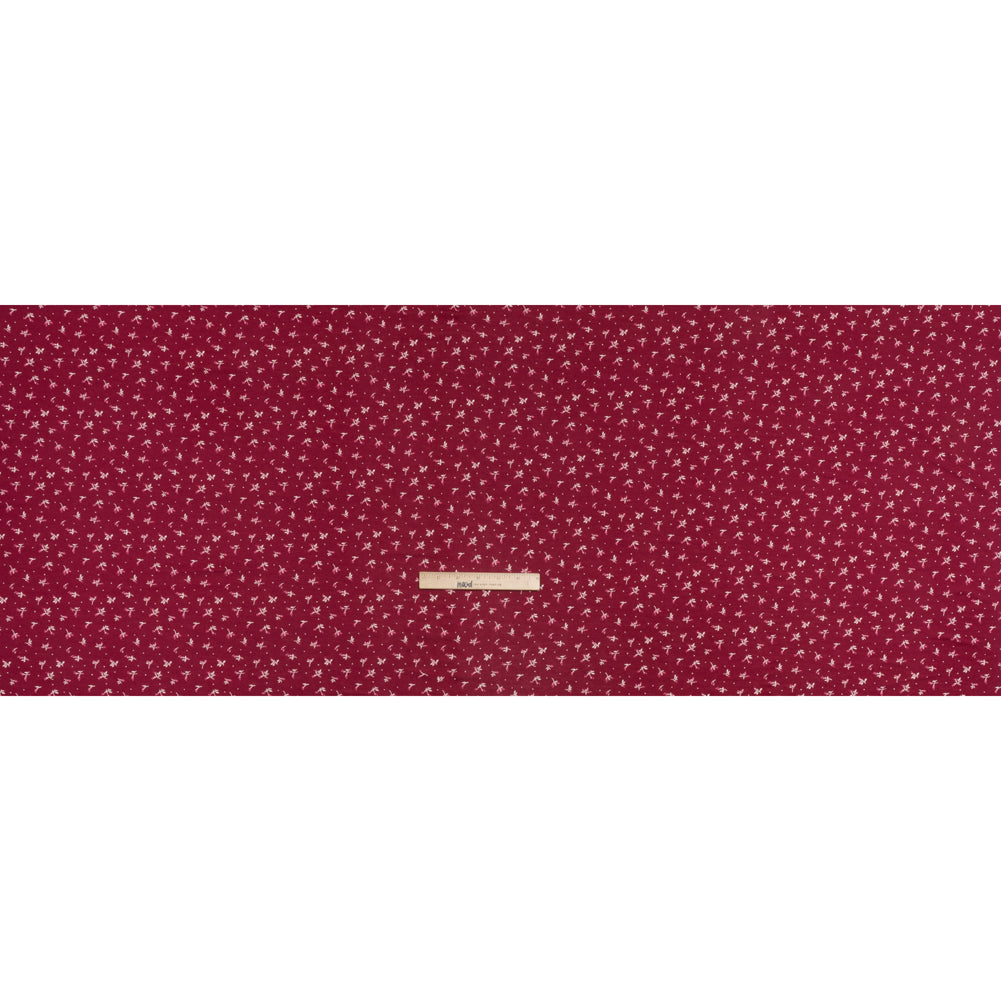 Stretch Modal Jersey Print - Cranberry, Pink and White Ditsy and Dots - Deadstock Stretch Modal Jersey Print - Cranberry, Pink and White Ditsy and Dots - Deadstock