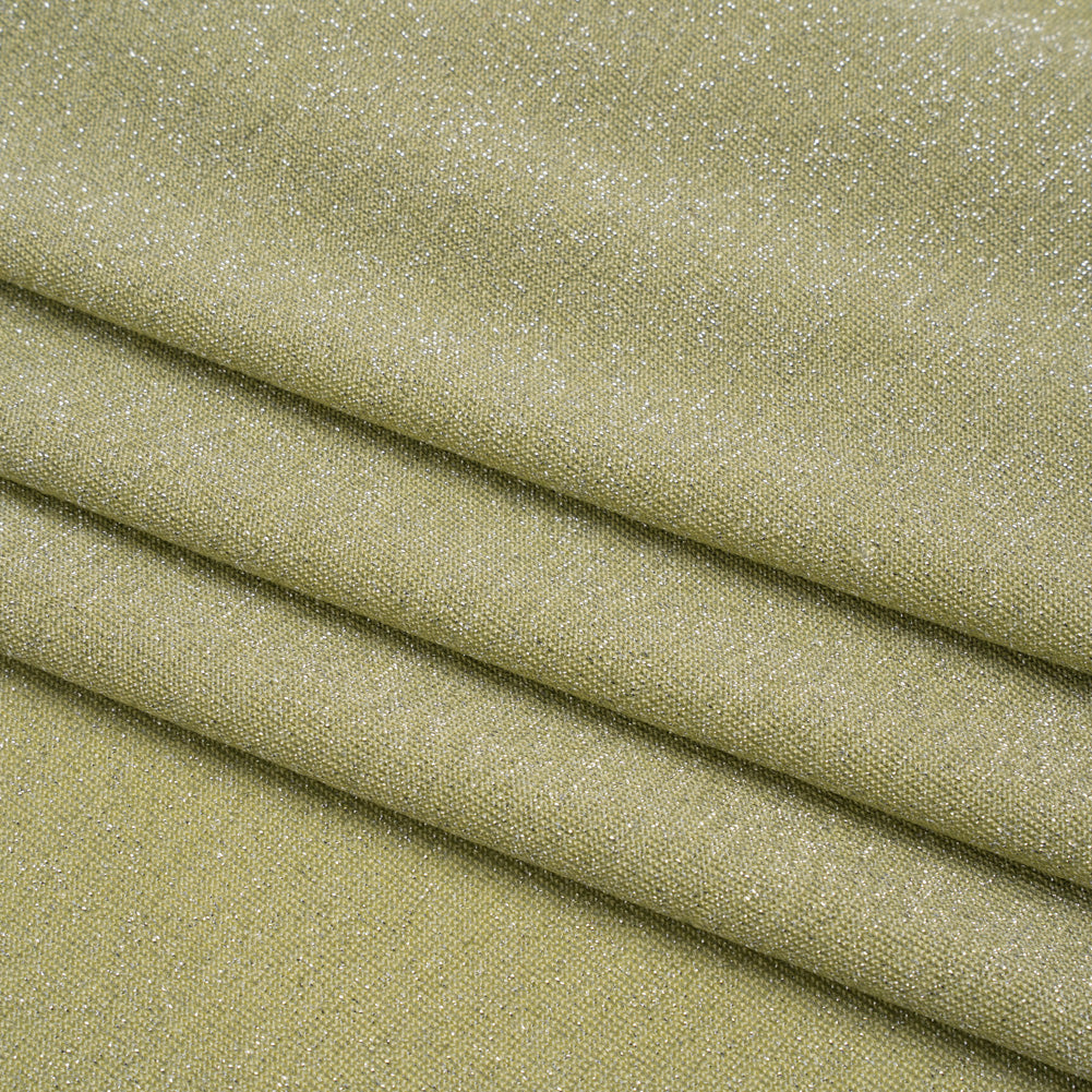 Metallic Stretch Rayon Jersey - Jade Green and Silver - Designer Deadstock Metallic Stretch Rayon Jersey - Jade Green and Silver - Designer Deadstock