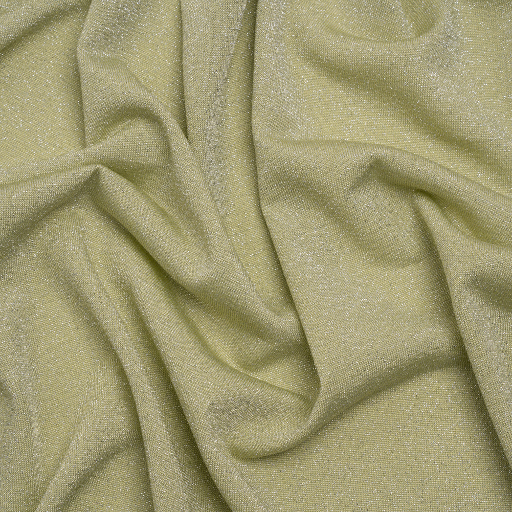 Metallic Stretch Rayon Jersey - Jade Green and Silver - Designer Deadstock Metallic Stretch Rayon Jersey - Jade Green and Silver - Designer Deadstock