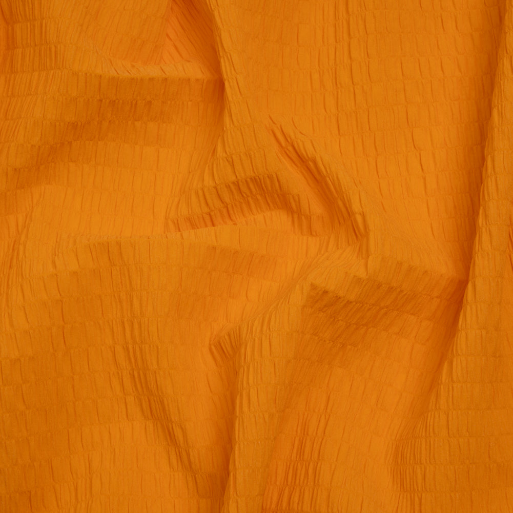 Stretch Nylon Seersucker - Mango Orange - Designer Deadstock Stretch Nylon Seersucker - Mango Orange - Designer Deadstock