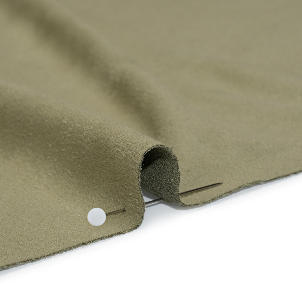 Polyester Faux Suede Jersey - Sage Green - Designer Deadstock Polyester Faux Suede Jersey - Sage Green - Designer Deadstock
