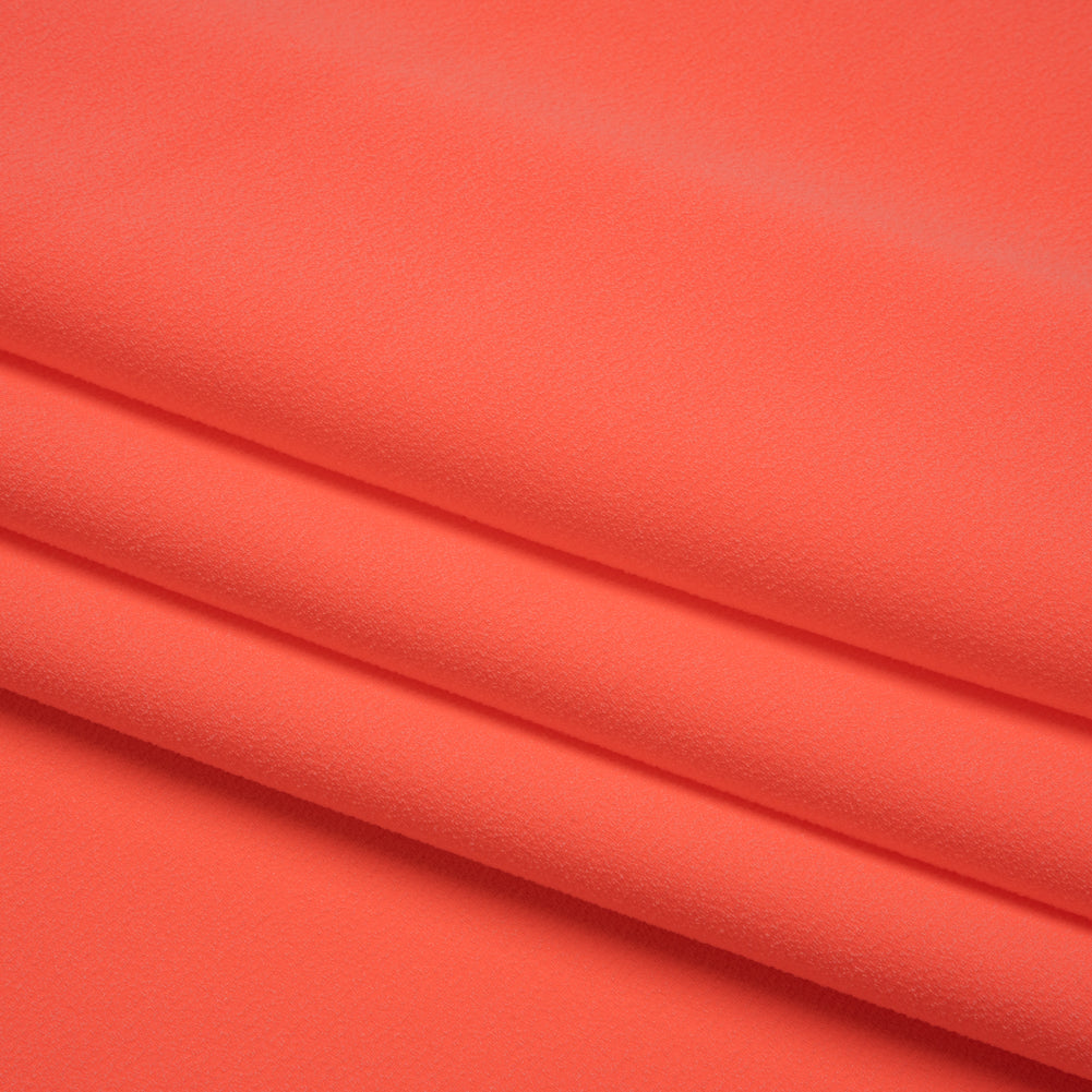 Stretch Polyester Crepe by Alex Perry - Neon Coral Pink - Designer Deadstock Stretch Polyester Crepe by Alex Perry - Neon Coral Pink - Designer Deadstock