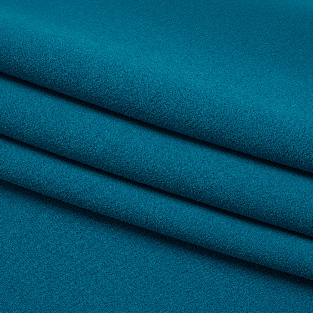 Stretch Polyester Crepe by Alex Perry - Teal - Designer Deadstock Stretch Polyester Crepe by Alex Perry - Teal - Designer Deadstock