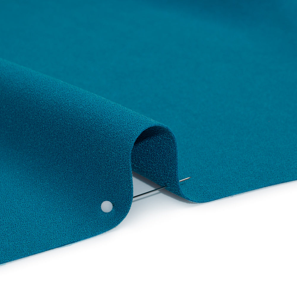 Stretch Polyester Crepe by Alex Perry - Teal - Designer Deadstock Stretch Polyester Crepe by Alex Perry - Teal - Designer Deadstock