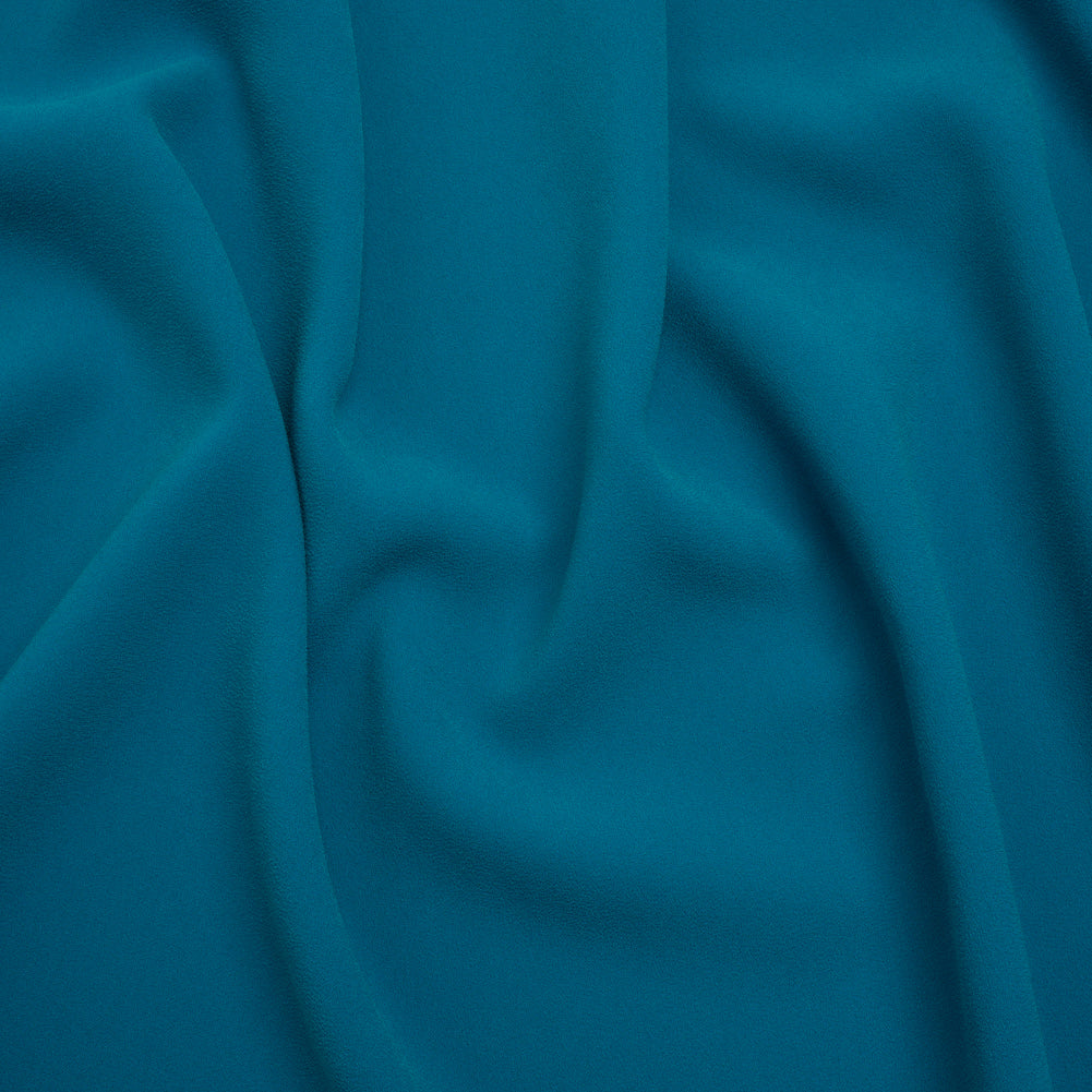 Stretch Polyester Crepe by Alex Perry - Teal - Designer Deadstock Stretch Polyester Crepe by Alex Perry - Teal - Designer Deadstock