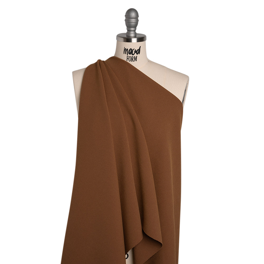 Stretch Polyester Crepe by Alex Perry - Cinnamon Brown - Designer Deadstock Stretch Polyester Crepe by Alex Perry - Cinnamon Brown - Designer Deadstock