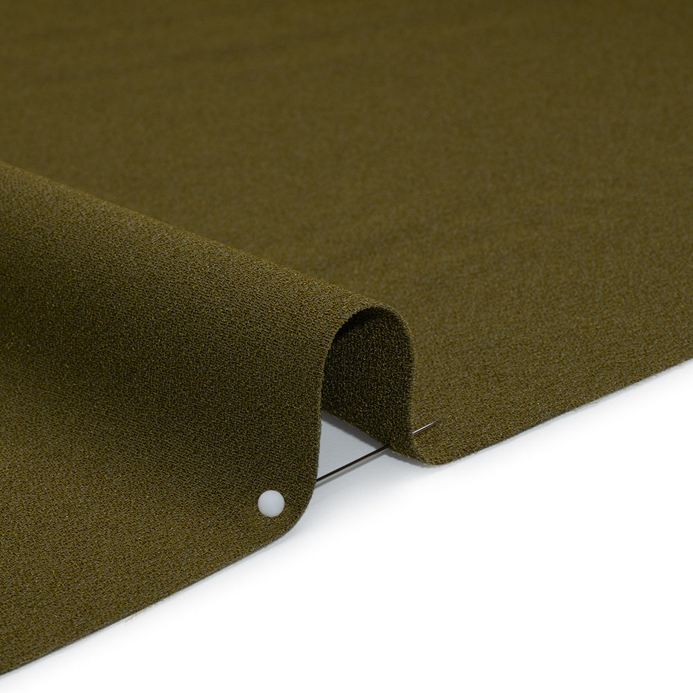 Stretch Polyester Crepe by Alex Perry - Khaki Green - Designer Deadstock - Detail Stretch Polyester Crepe by Alex Perry - Khaki Green - Designer Deadstock - Detail