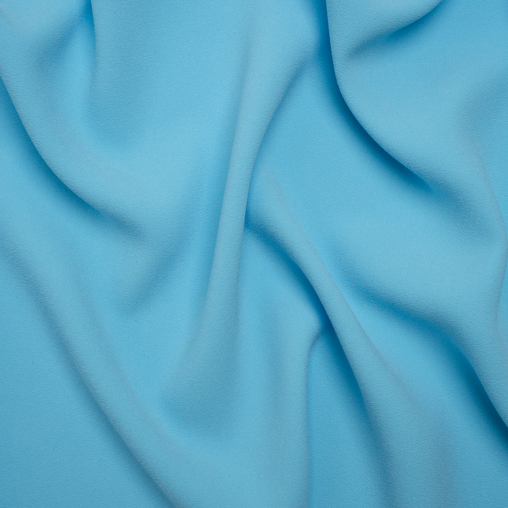 Stretch Polyester Crepe by Alex Perry - Sky Blue - Designer Deadstock Stretch Polyester Crepe by Alex Perry - Sky Blue - Designer Deadstock