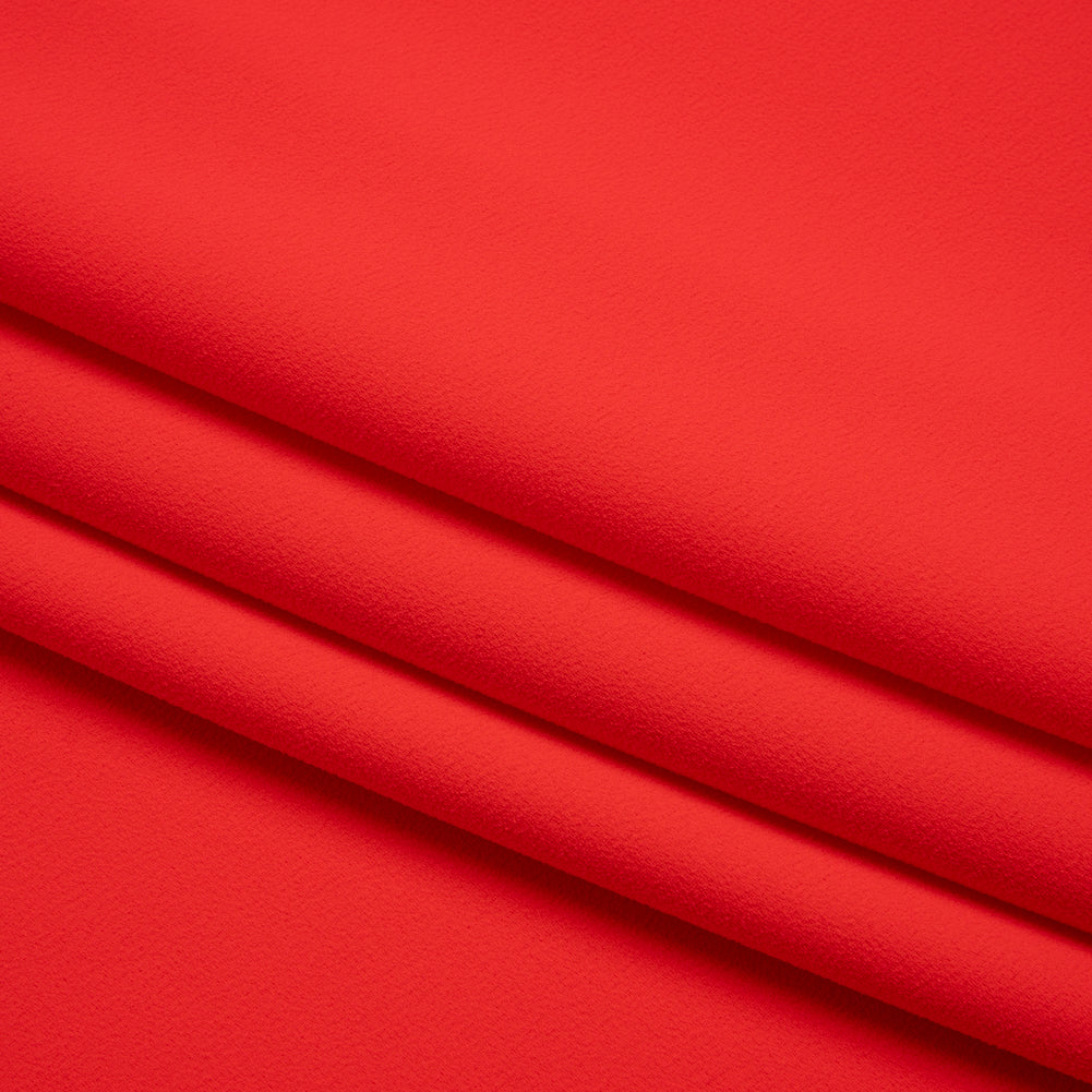 Stretch Polyester Crepe by Alex Perry - Strawberry Red - Designer Deadstock - Folded Stretch Polyester Crepe by Alex Perry - Strawberry Red - Designer Deadstock - Folded
