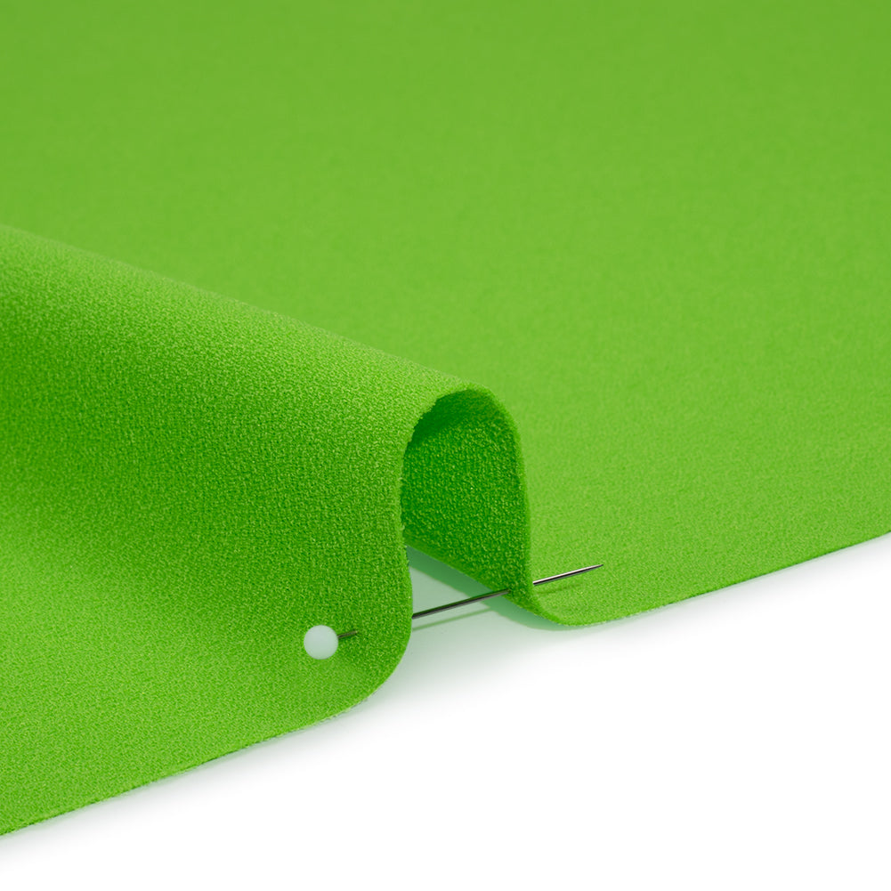 Stretch Polyester Crepe by Alex Perry - Apple Green - Designer Deadstock - Detail Stretch Polyester Crepe by Alex Perry - Apple Green - Designer Deadstock - Detail