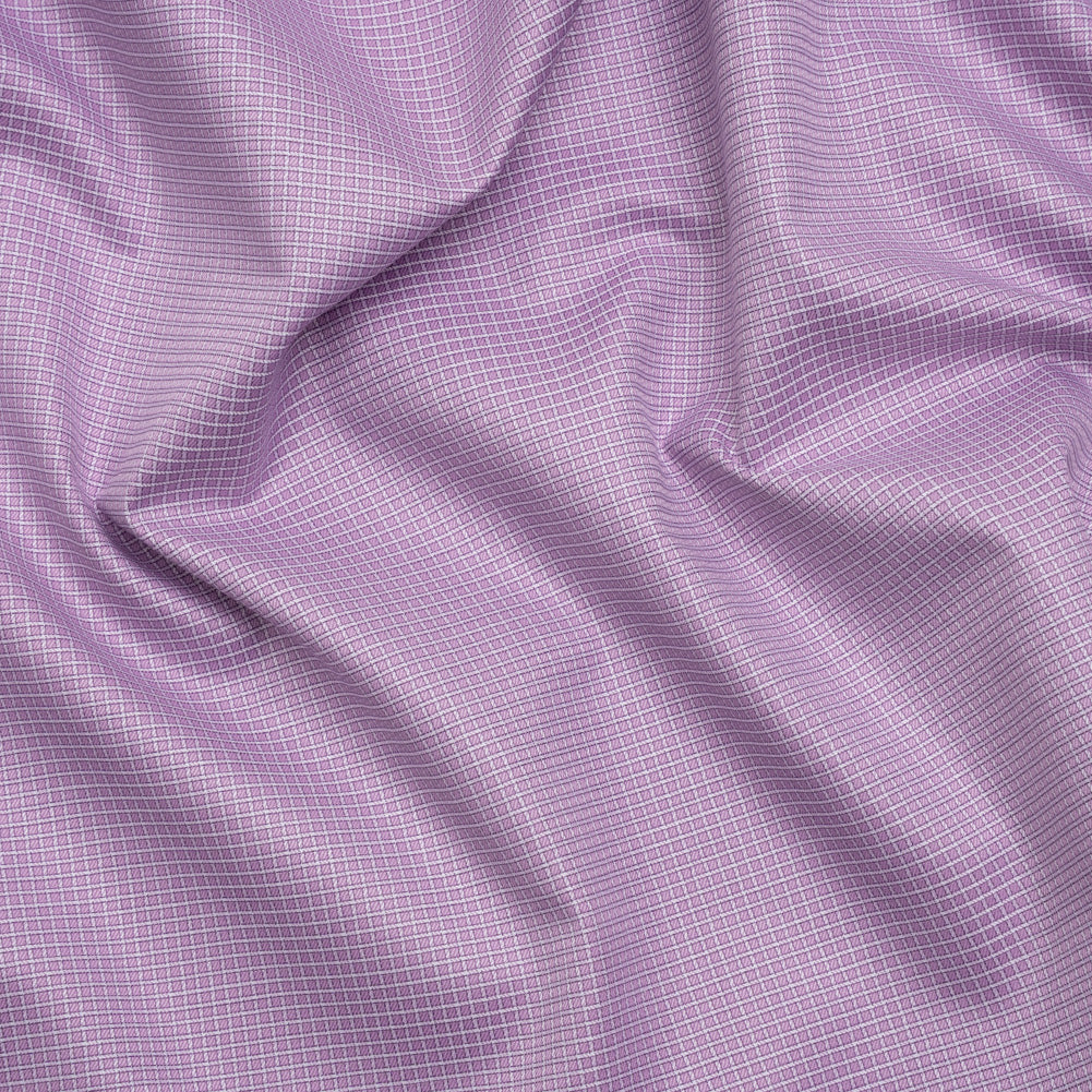 Cotton Twill Shirting - Lavender and White Little Checks - Deadstock Cotton Twill Shirting - Lavender and White Little Checks - Deadstock