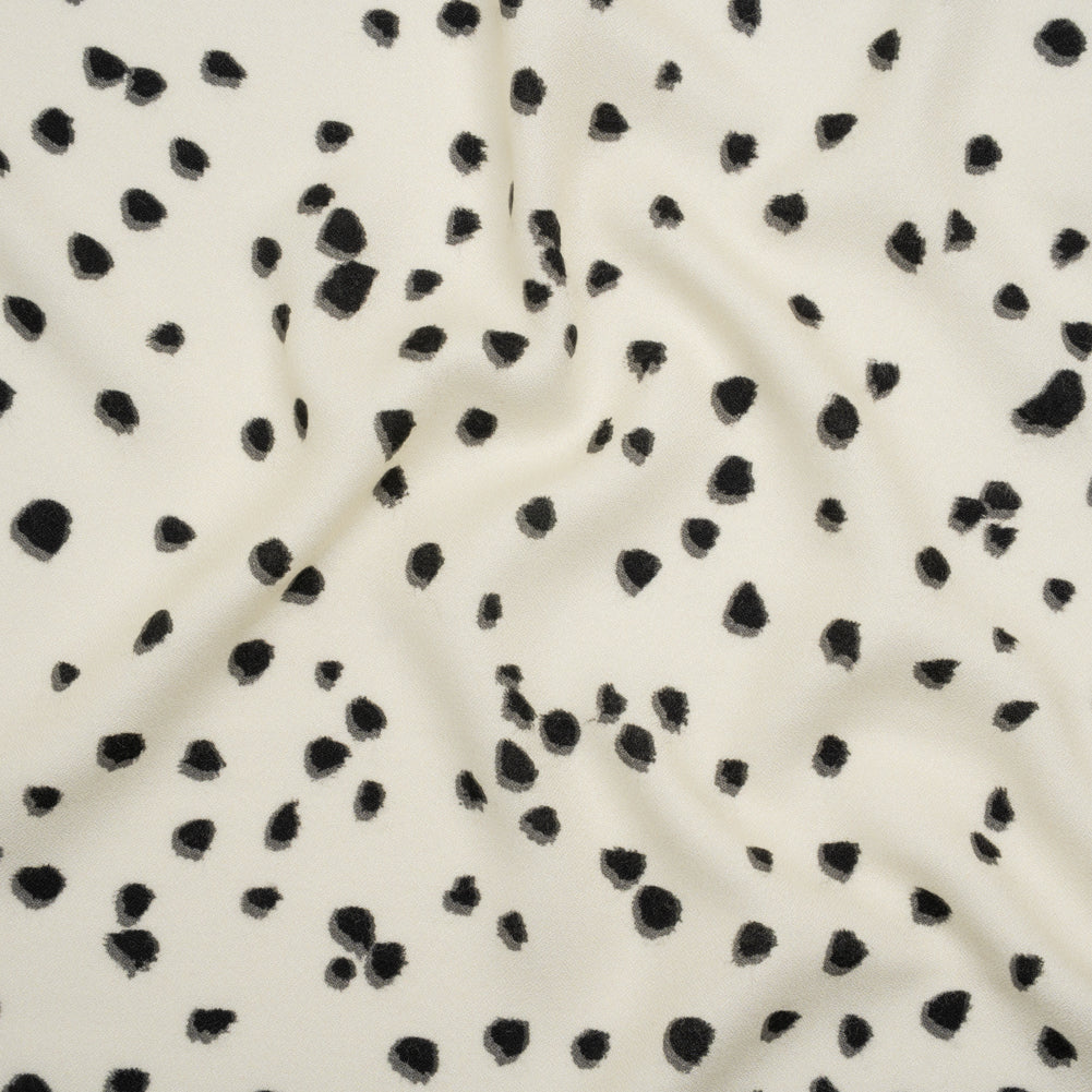 Viscose Crepe - Cream and Black Shadowed Spots - Mood Exclusive Peppered Paws Print Viscose Crepe - Cream and Black Shadowed Spots - Mood Exclusive Peppered Paws Print