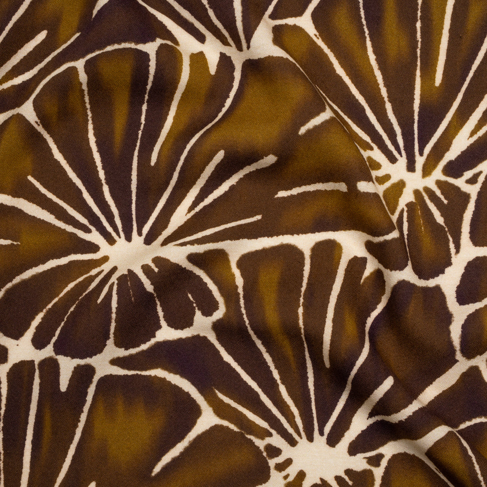 Viscose Crepe - Brown, Tan and Cream Floral Blocks - Mood Exclusive Pixel Petals Print Viscose Crepe - Brown, Tan and Cream Floral Blocks - Mood Exclusive Pixel Petals Print