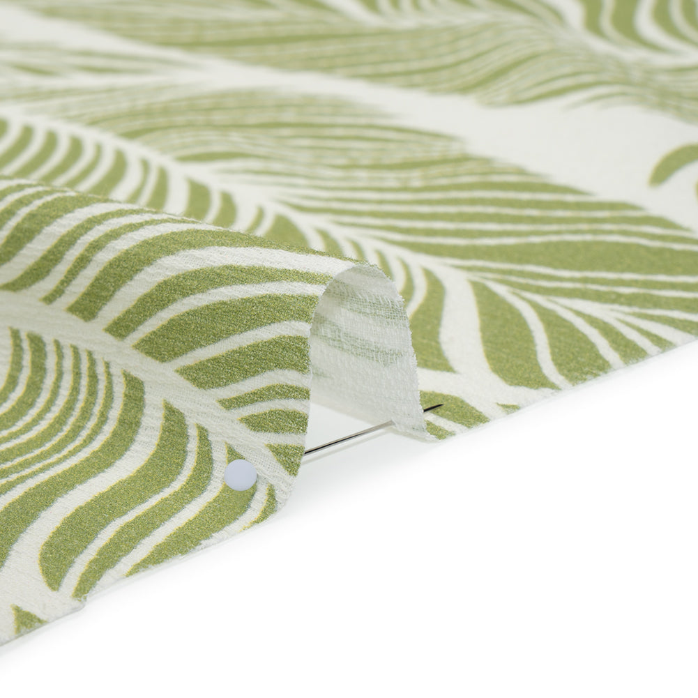 Slubbed Gauzy Cotton Woven - Green and White Leaves - Mood Exclusive Spring Sonnet Print Slubbed Gauzy Cotton Woven - Green and White Leaves - Mood Exclusive Spring Sonnet Print