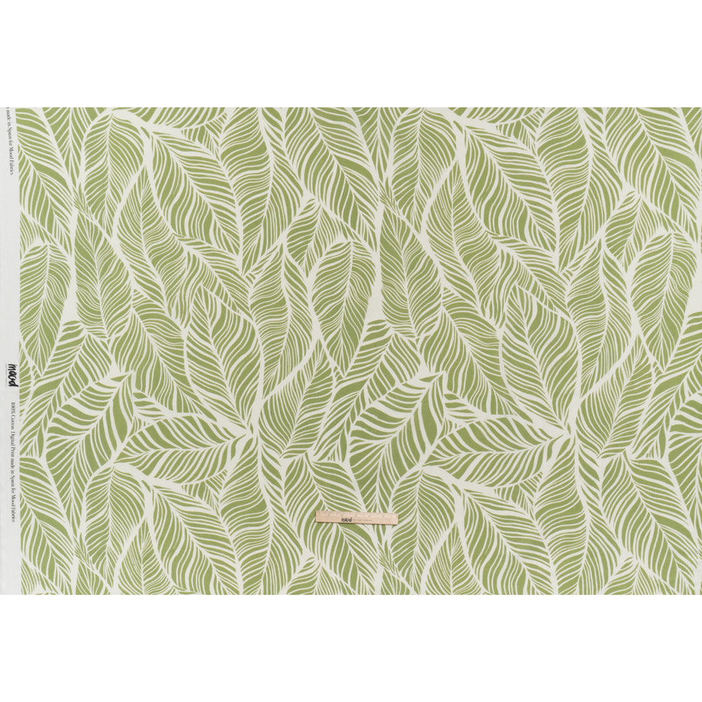 Slubbed Gauzy Cotton Woven - Green and White Leaves - Mood Exclusive Spring Sonnet Print Slubbed Gauzy Cotton Woven - Green and White Leaves - Mood Exclusive Spring Sonnet Print