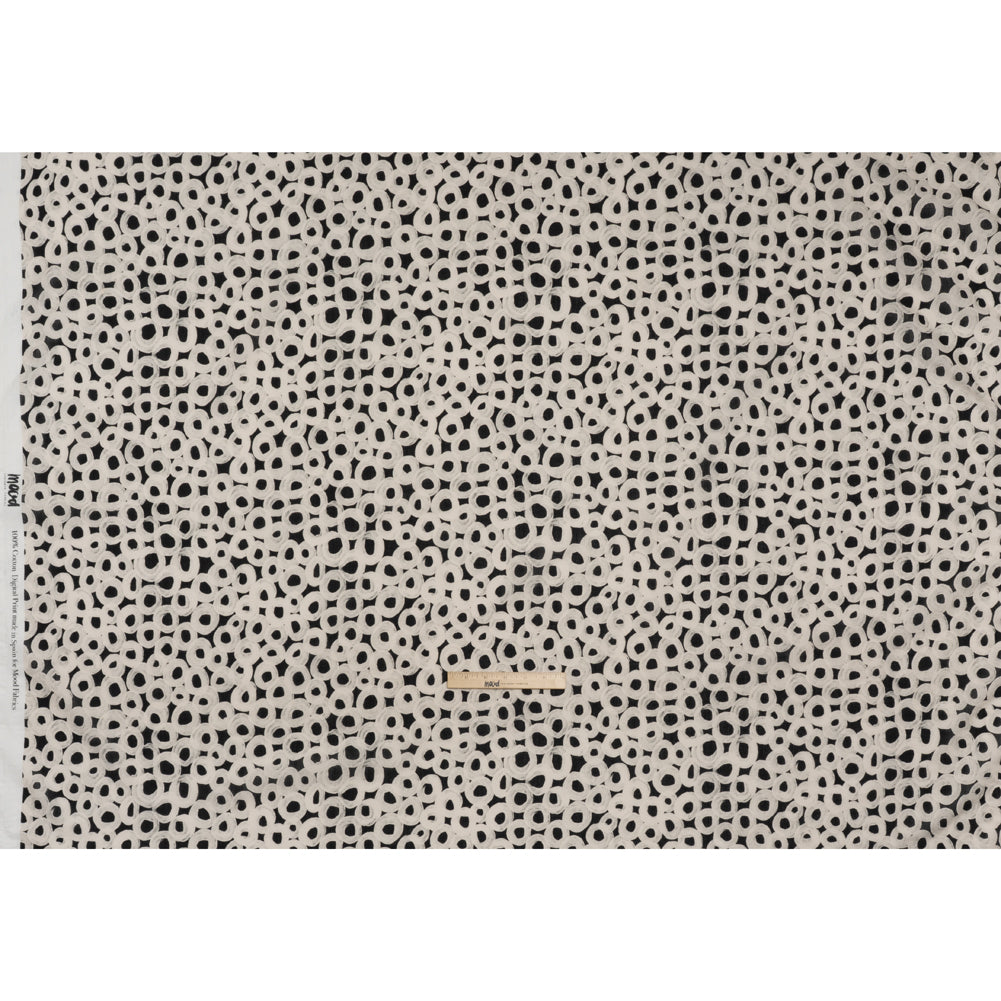 Crinkled Cotton Gauzy Woven - Black and White Painted Circles - Mood Exclusive The Space Between Print Crinkled Cotton Gauzy Woven - Black and White Painted Circles - Mood Exclusive The Space Between Print