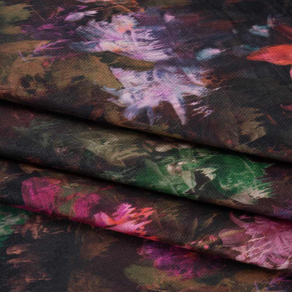 Polyester Mikado - Pink, Red and Green Melting Flowers - Mood Exclusive Alice’s Adventure Print Detail Polyester Mikado - Pink, Red and Green Melting Flowers - Mood Exclusive Alice’s Adventure Print Detail