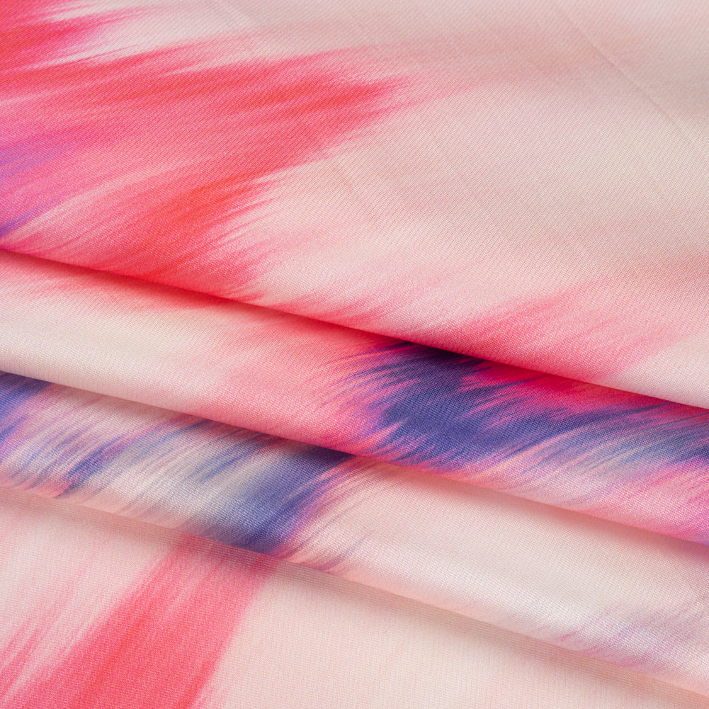 Polyester Mikado - Pink, Purple and Peach Ikat Zig Zag Stripes - Mood Exclusive High Horizons Print - Detail Polyester Mikado - Pink, Purple and Peach Ikat Zig Zag Stripes - Mood Exclusive High Horizons Print - Detail
