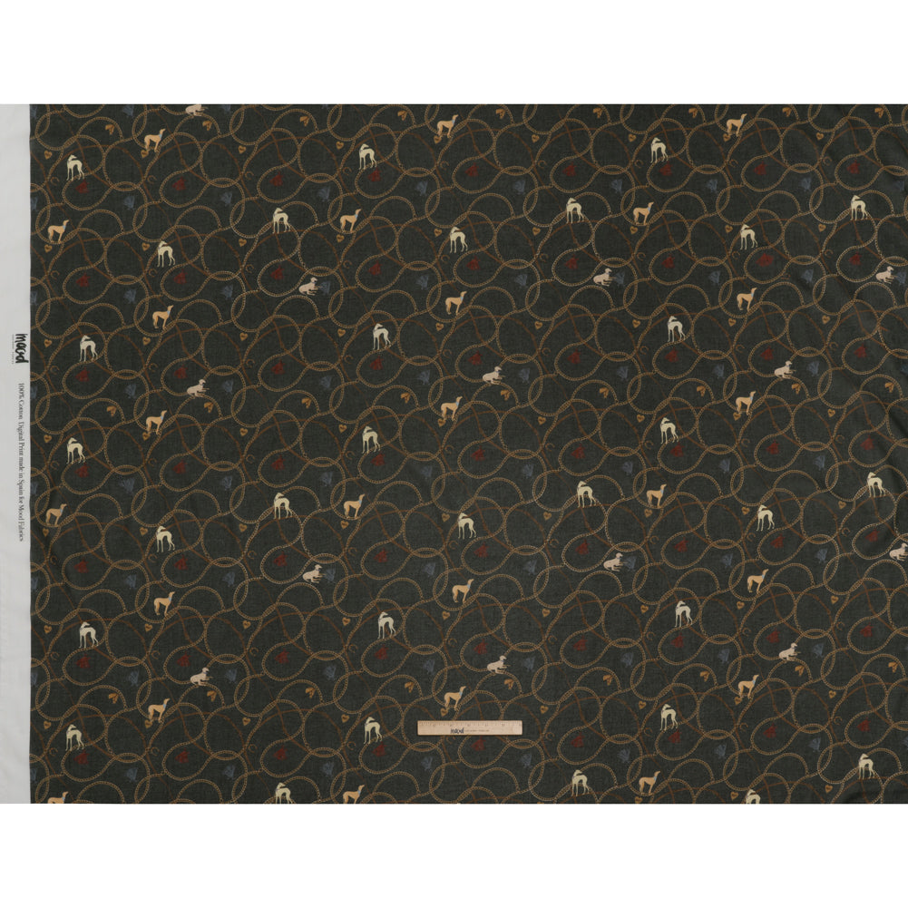 Cotton Voile - Charcoal and Brown Chains and Reins - Mood Exclusive Charm Bracelet Print Cotton Voile - Charcoal and Brown Chains and Reins - Mood Exclusive Charm Bracelet Print