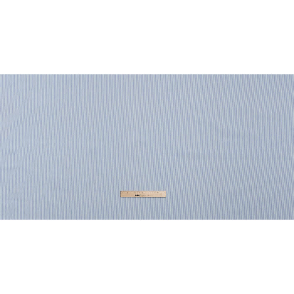 Brushed Cotton Dobby - Baby Blue and White Stripes - Deadstock - Full Brushed Cotton Dobby - Baby Blue and White Stripes - Deadstock - Full