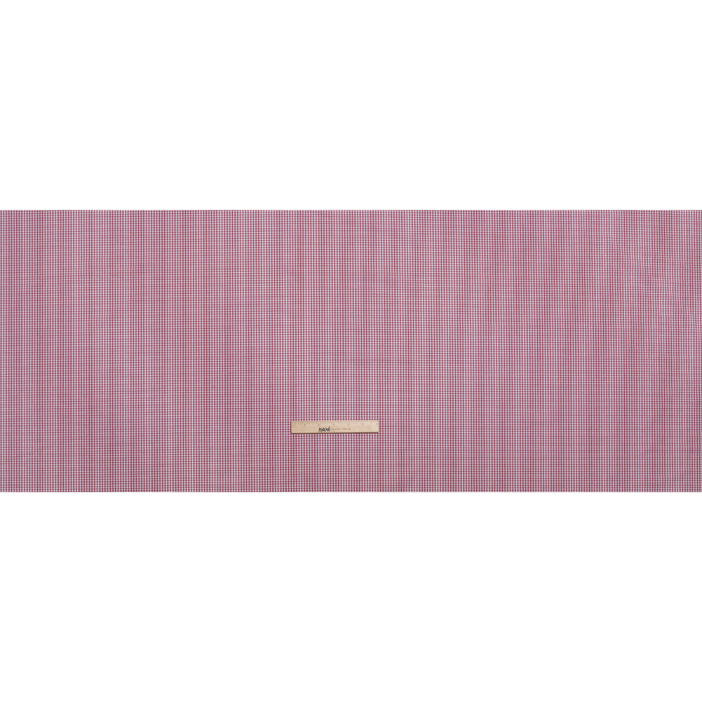 Cotton Shirting - Mulberry Pink and White Gingham Check - Deadstock - Full Cotton Shirting - Mulberry Pink and White Gingham Check - Deadstock - Full