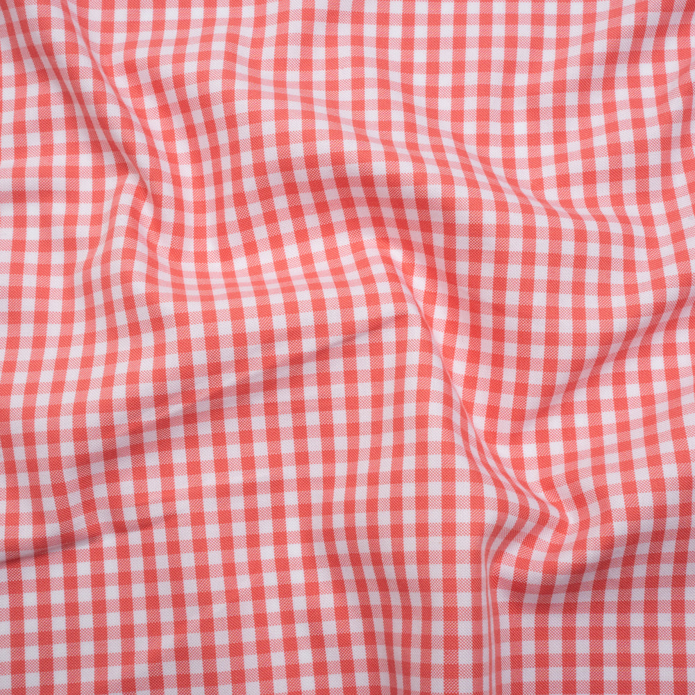 Cotton Oxford Shirting - Bubblegum Pink and White Gingham Checks - Deadstock Cotton Oxford Shirting - Bubblegum Pink and White Gingham Checks - Deadstock