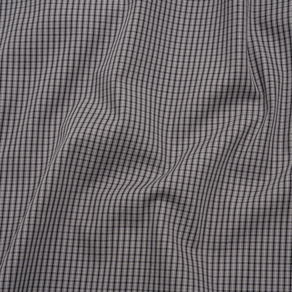 Cotton Twill - Gray, Black and White Striped Checks - Deadstock Cotton Twill - Gray, Black and White Striped Checks - Deadstock