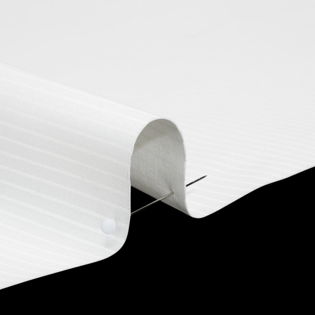 Cotton Twill - White on White Stripes - Deadstock Cotton Twill - White on White Stripes - Deadstock