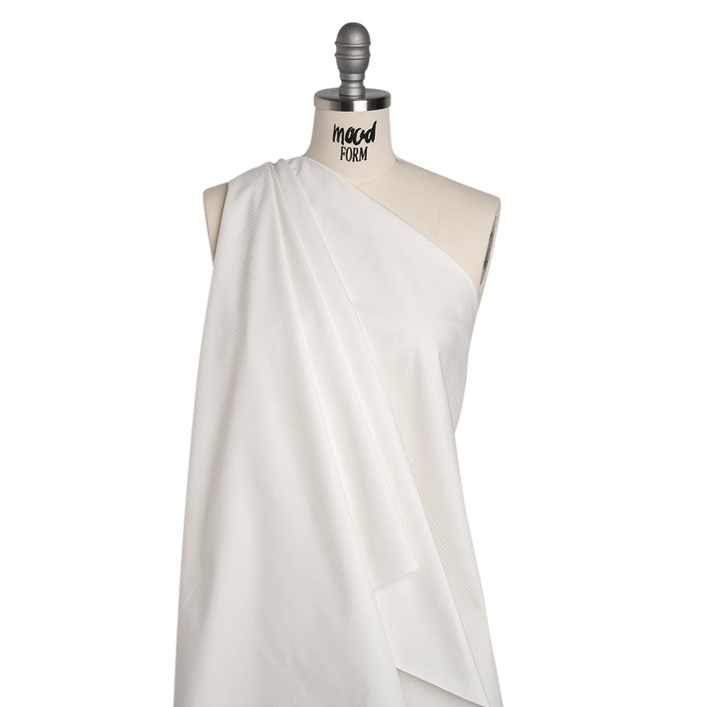 Cotton Twill - White on White Stripes - Deadstock Cotton Twill - White on White Stripes - Deadstock