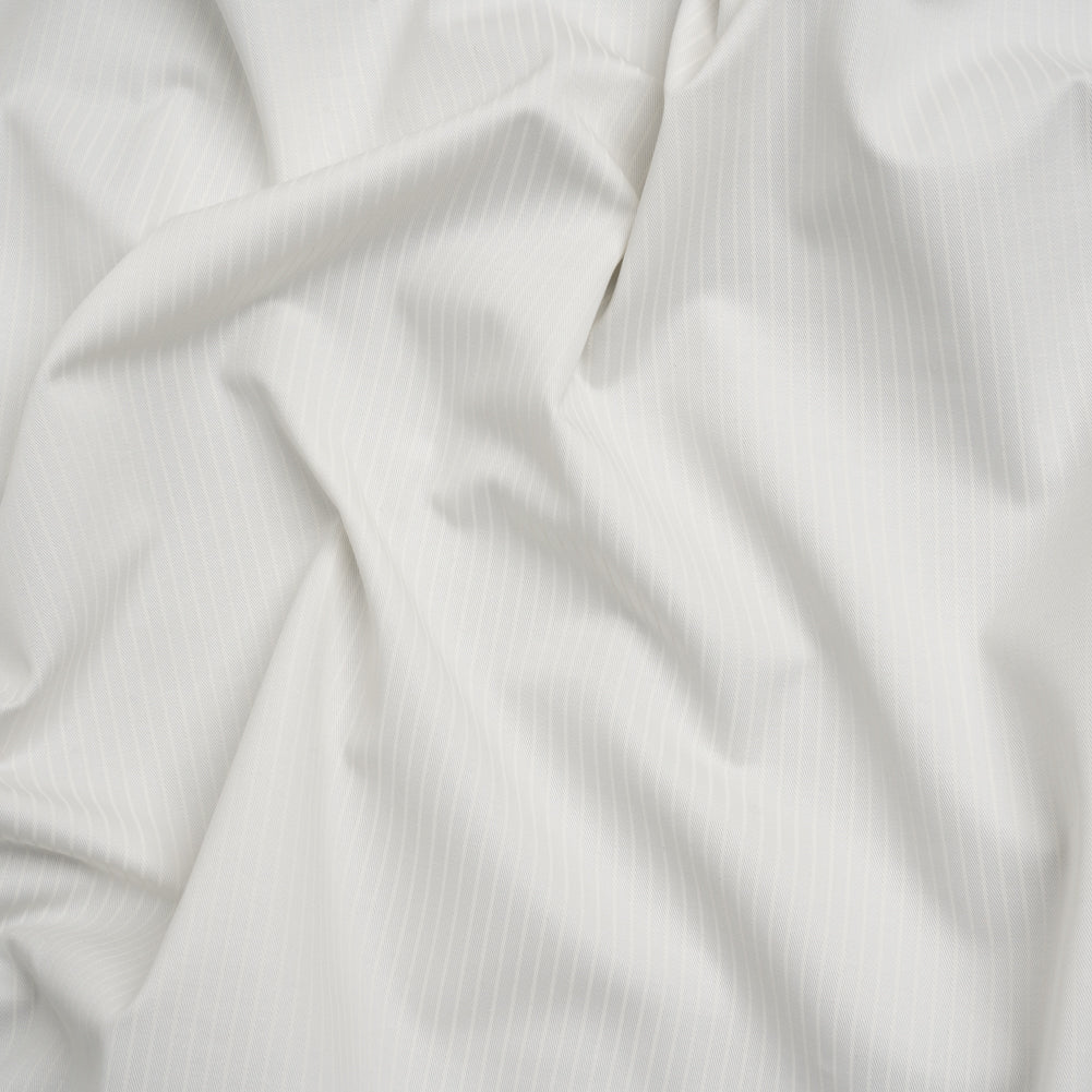 Cotton Twill - White on White Stripes - Deadstock Cotton Twill - White on White Stripes - Deadstock