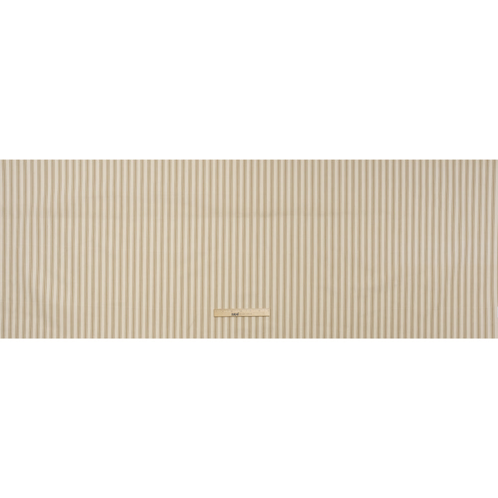 Cotton Twill - Beige and Ivory Ticking Stripes - Deadstock - Full Cotton Twill - Beige and Ivory Ticking Stripes - Deadstock - Full