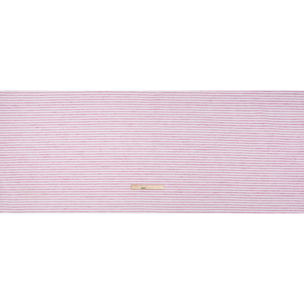 Cotton and Linen Woven - Pink and White Railroaded Stripes - Deadstock Cotton and Linen Woven - Pink and White Railroaded Stripes - Deadstock