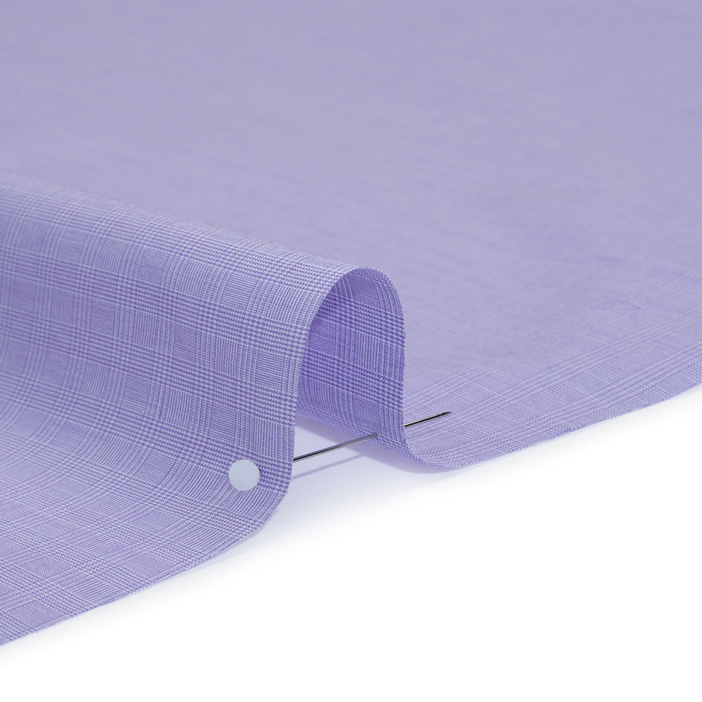Cotton Shirting - Lilac and White Mini Glen Plaid Check - Deadstock - Detail Cotton Shirting - Lilac and White Mini Glen Plaid Check - Deadstock - Detail