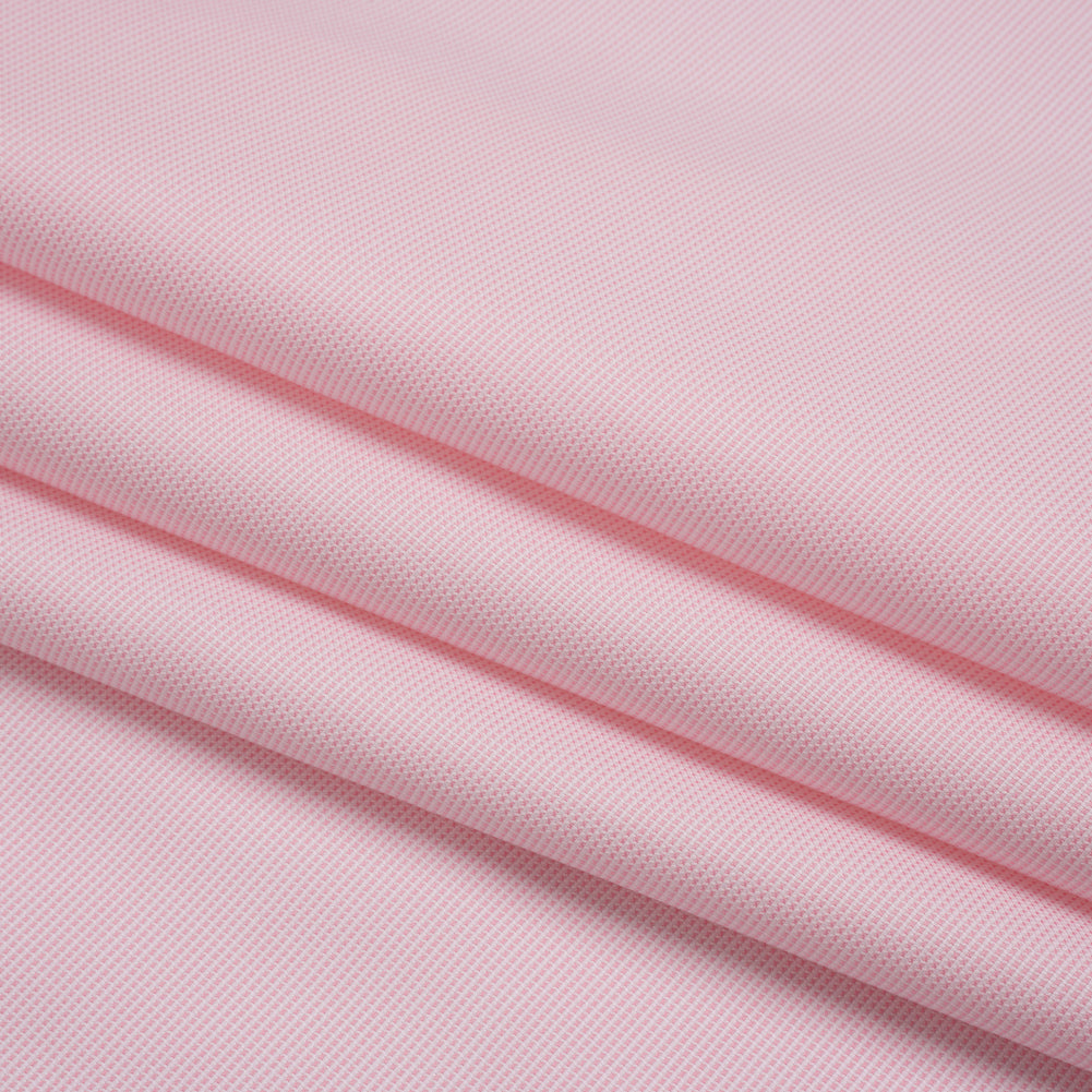 Cotton Oxford Shirting - Baby Pink and White Micro Checks - Deadstock Cotton Oxford Shirting - Baby Pink and White Micro Checks - Deadstock