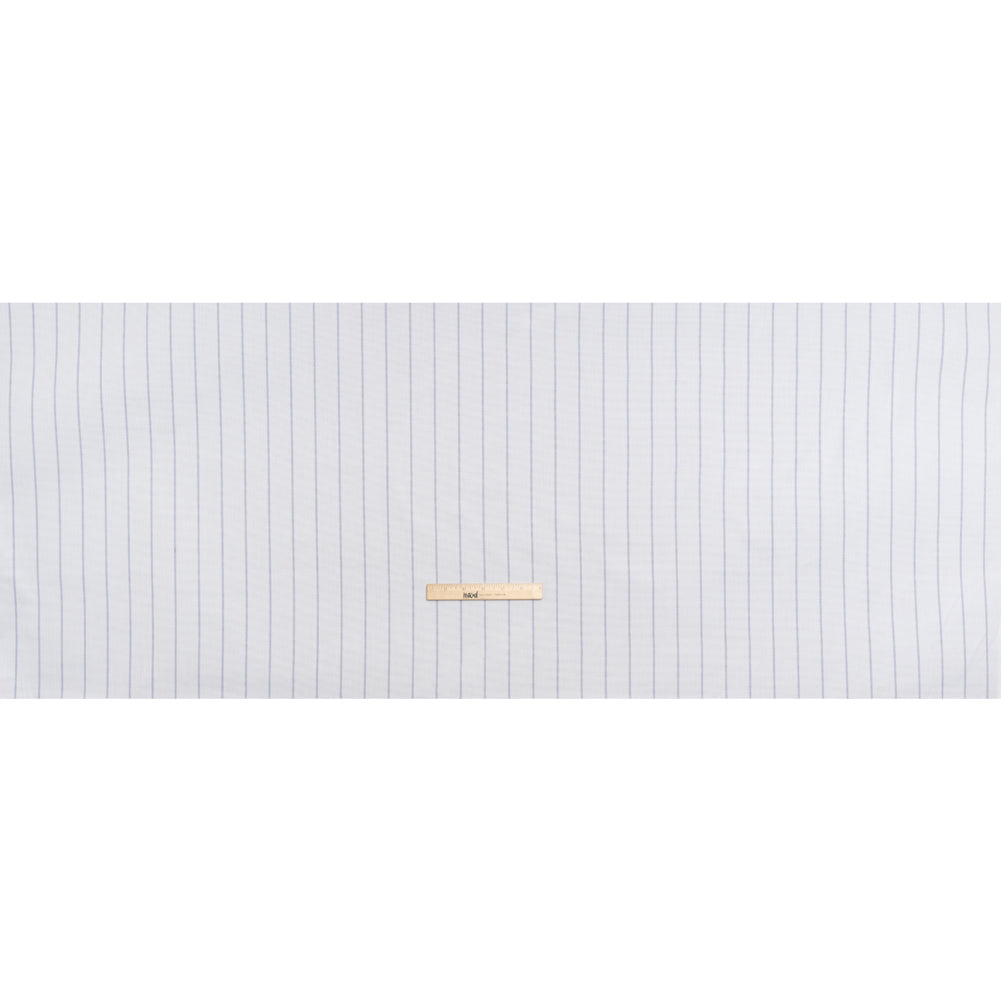 Cotton Birdseye Pique - White and Dark Blue Stripes - Deadstock Cotton Birdseye Pique - White and Dark Blue Stripes - Deadstock