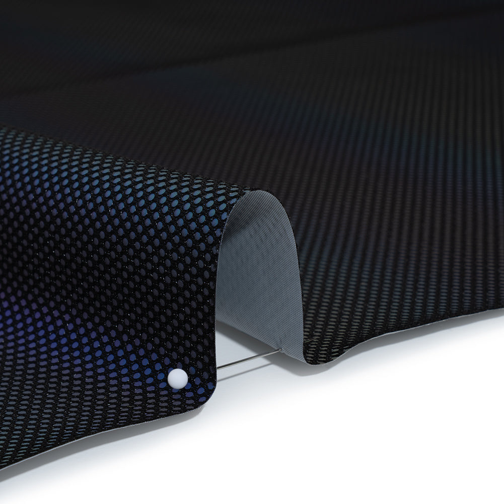 Bonded Mesh and Reflective Fabric - Rainbow Ombre Stripes and Black Bonded Mesh and Reflective Fabric - Rainbow Ombre Stripes and Black