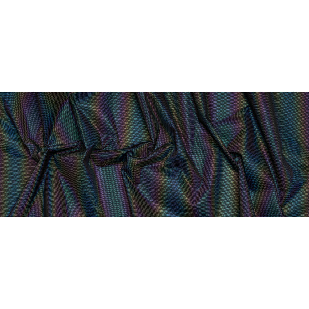 Bonded Mesh and Reflective Fabric - Rainbow Ombre Stripes and Black Bonded Mesh and Reflective Fabric - Rainbow Ombre Stripes and Black