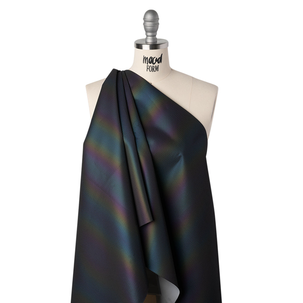 Bonded Mesh and Reflective Fabric - Rainbow Ombre Stripes and Black Bonded Mesh and Reflective Fabric - Rainbow Ombre Stripes and Black