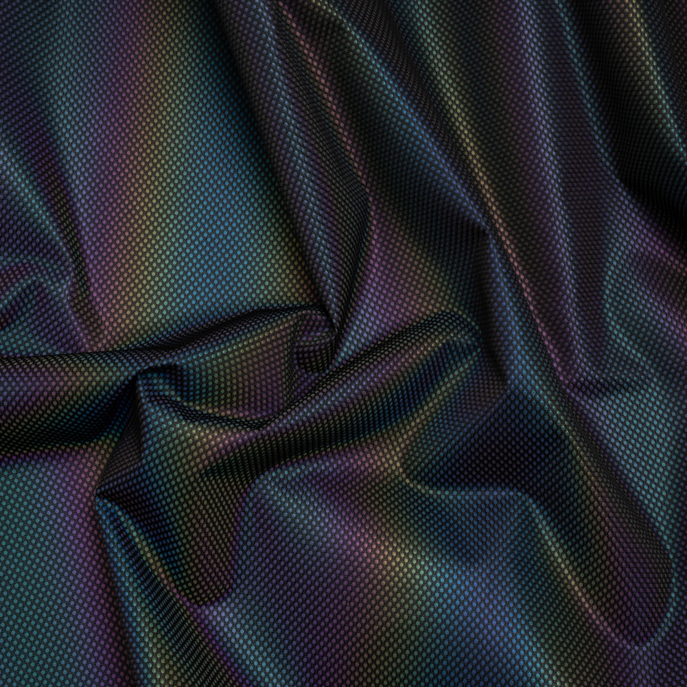 Bonded Mesh and Reflective Fabric - Rainbow Ombre Stripes and Black Bonded Mesh and Reflective Fabric - Rainbow Ombre Stripes and Black