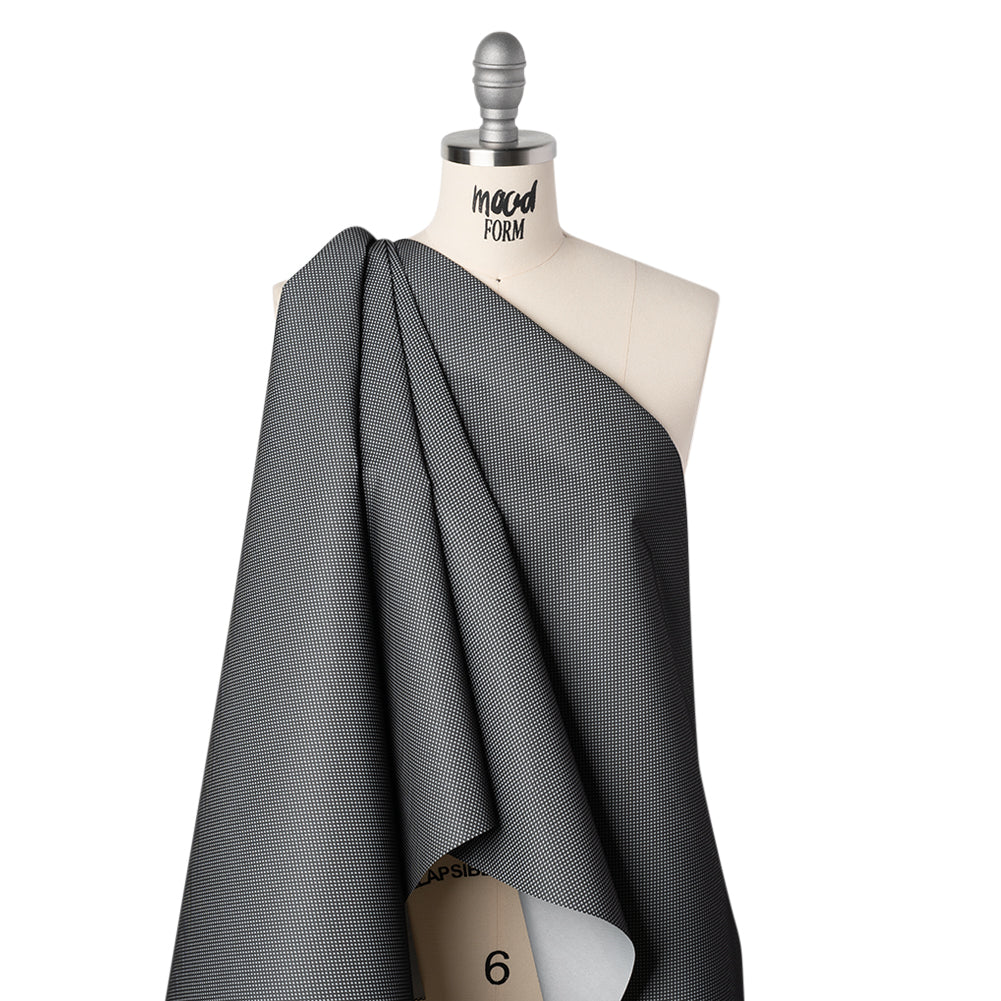 Bonded Mesh and Reflective Fabric - Silver Gray and Black Drape Bonded Mesh and Reflective Fabric - Silver Gray and Black Drape