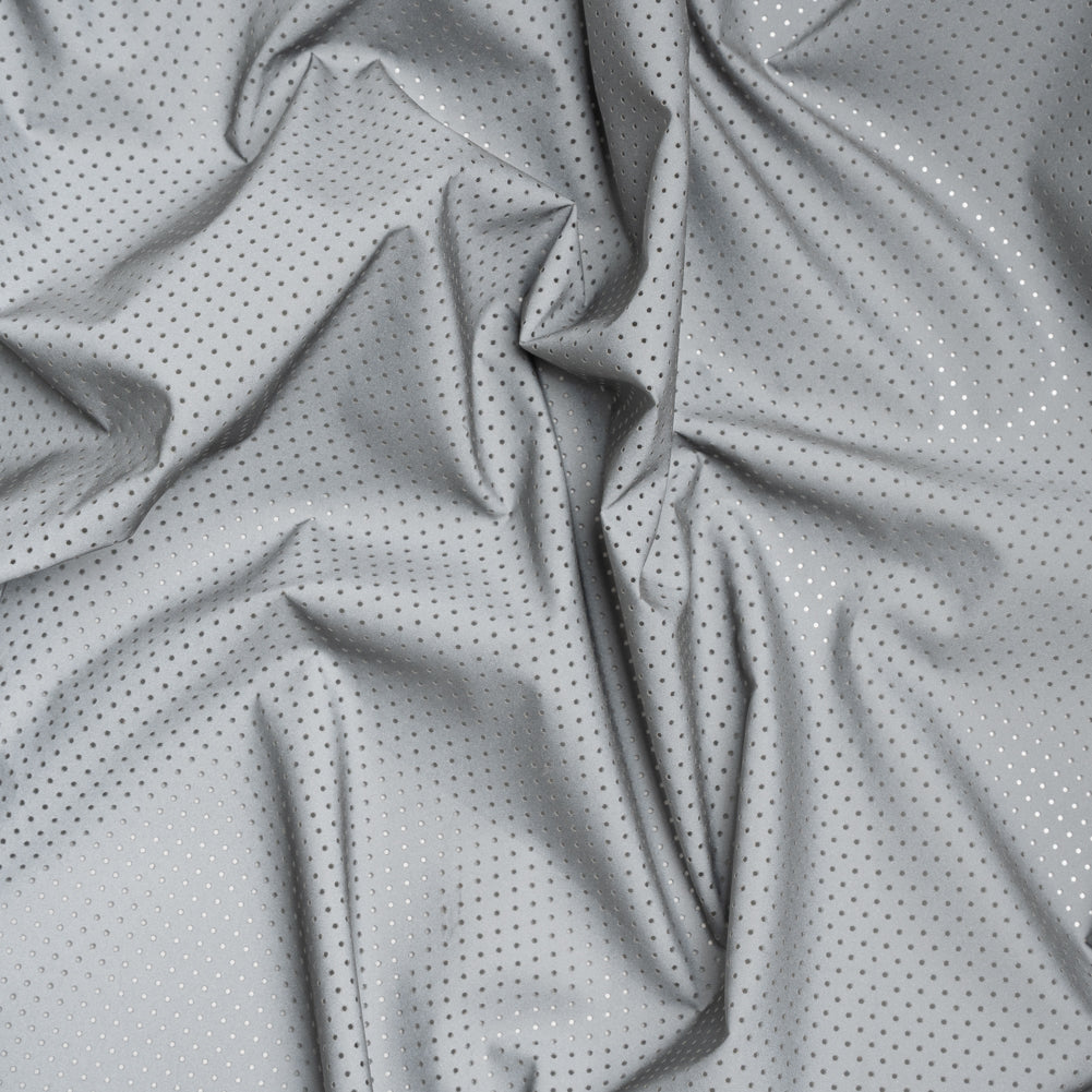 Perforated Reflective Fabric - Silver Gray Perforated Reflective Fabric - Silver Gray